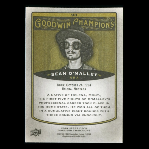 Sean O'Malley 2019 Upper Deck Goodwin Champions #93
