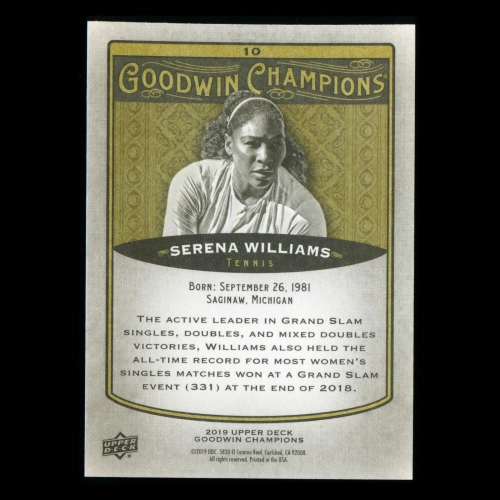 Serena Williams 2019 Upper Deck Goodwin Champions #10