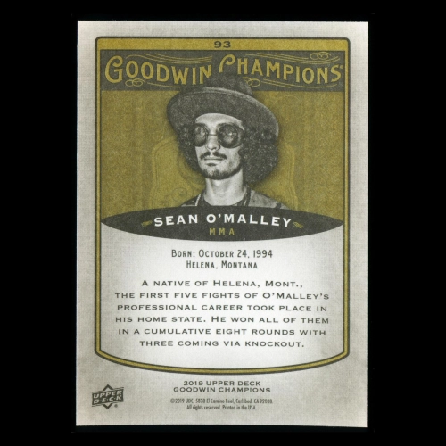 Sean O'Malley 2019 Upper Deck Goodwin Champions #93
