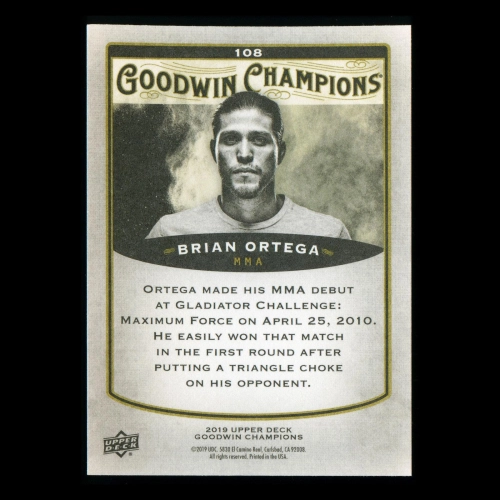 Brian Ortega 2019 Upper Deck Goodwin Champions Splash of Color #108