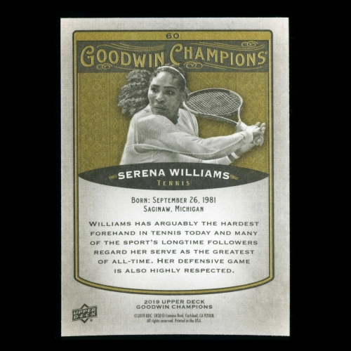 Serena Williams 2019 Upper Deck Goodwin Champions #60