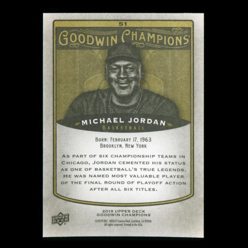 Michael Jordan 2019 Upper Deck Goodwin Champions Bulls #51