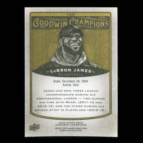 LeBron James 2019 Upper Deck Goodwin Champions Lakers #100