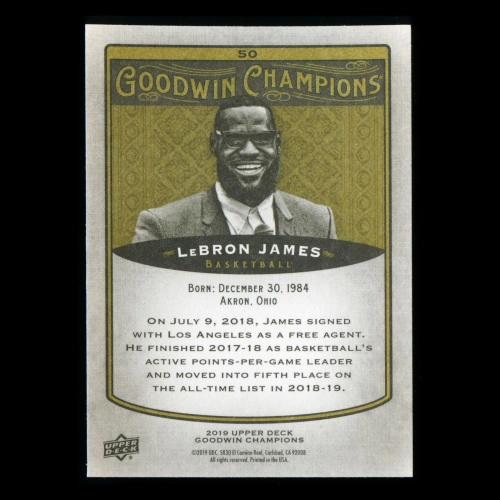 LeBron James 2019 Upper Deck Goodwin Champions Lakers #50