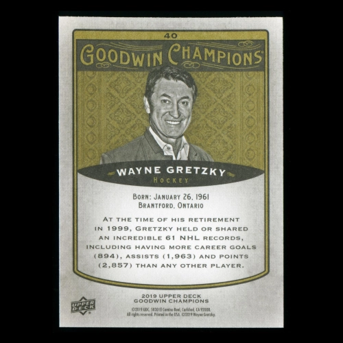 Wayne Gretzky 2019 Upper Deck Goodwin Champions #40