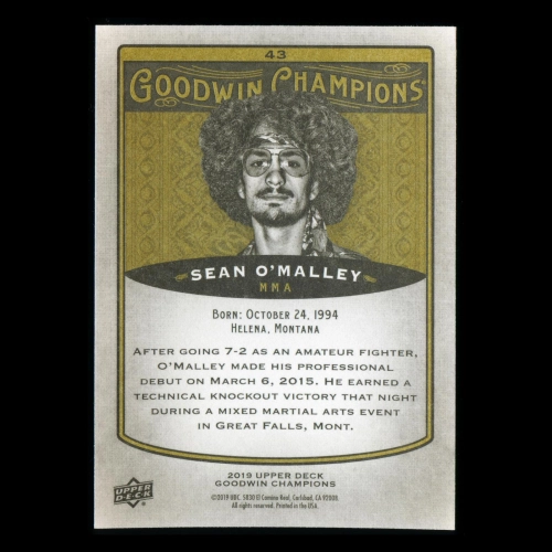 Sean O'Malley 2019 Upper Deck Goodwin Champions #43