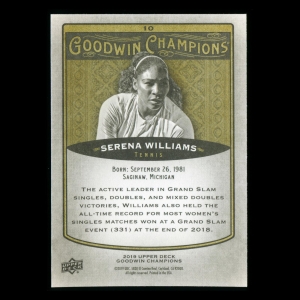Serena Williams 2019 Upper Deck Goodwin Champions #10