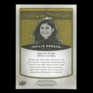 Hailie Deegan 2019 Upper Deck Goodwin Champions #17