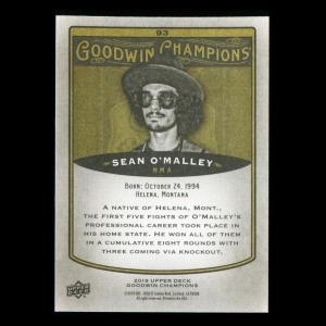 Sean O'Malley 2019 Upper Deck Goodwin Champions #93