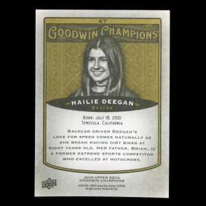 Hailie DeeGan 2019 Upper Deck Goodwin Champions #67