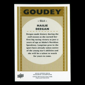 Hailie DeeGan 2019 Upper Deck Goodwin Champions Goudey #GL6