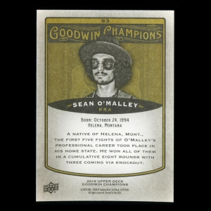 Sean O'Malley 2019 Upper Deck Goodwin Champions #93