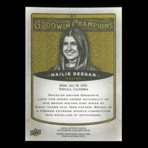 Hailie DeeGan 2019 Upper Deck Goodwin Champions #67