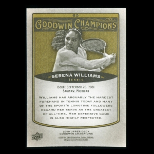 Serena Williams 2019 Upper Deck Goodwin Champions #60