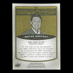 Wayne Gretzky 2019 Upper Deck Goodwin Champions #40