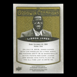 LeBron James 2019 Upper Deck Goodwin Champions Lakers #50