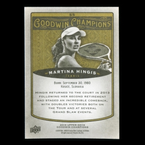 Martina Hingis 2019 Upper Deck Goodwin Champions #55