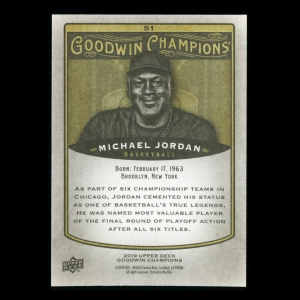 Michael Jordan 2019 Upper Deck Goodwin Champions Bulls #51