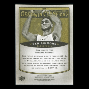 Ben Simmons 2019 Upper Deck Goodwin Champions 76ers #20