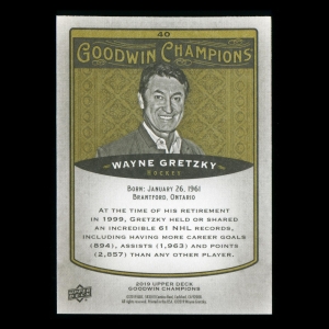 Wayne Gretzky 2019 Upper Deck Goodwin Champions #40