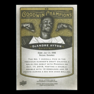 DeAndre Ayton 2019 Upper Deck Goodwin Champions Suns #52
