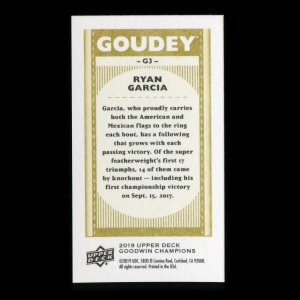 Ryan Garcia 2019 Upper Deck Goodwin Champions Goudey Mini #G3