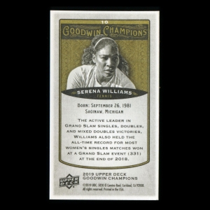 Serena Williams 2019 Upper Deck Goodwin Champions Mini #10