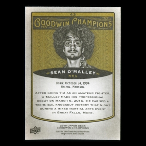 Sean O'Malley 2019 Upper Deck Goodwin Champions #43