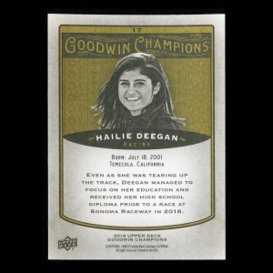 Hailie Deegan 2019 Upper Deck Goodwin Champions #17