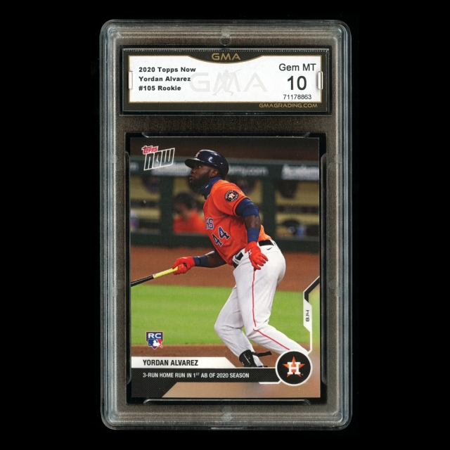 Yordan Alvarez RC 2020 Topps Now Rookie Astros #105 Gem MT 10