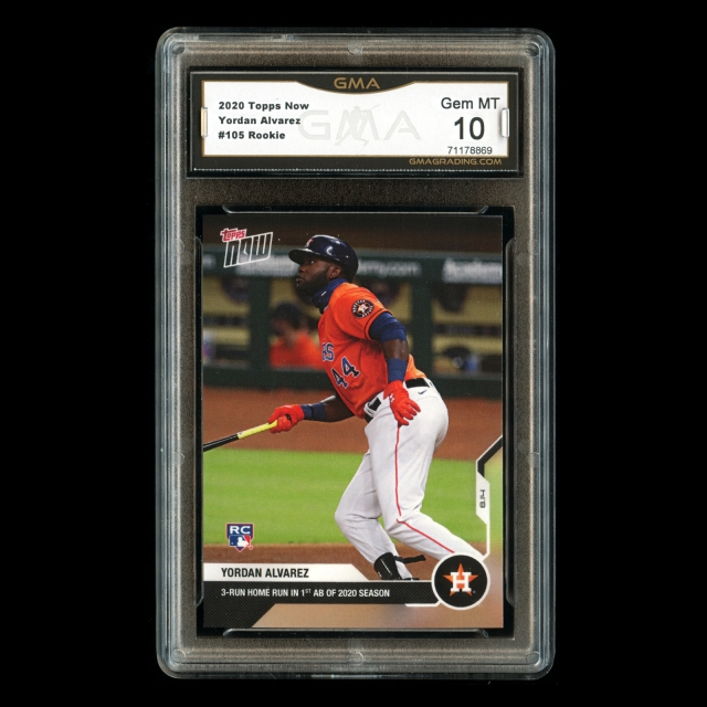 Yordan Alvarez RC 2020 Topps Now Rookie Astros #105 Gem MT 10