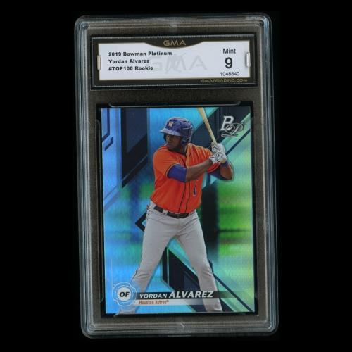 Yordan Alvarez 2019 Bowman Platinum Rookie Astros GMA Mint 9