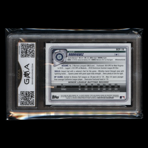 Julio Rodriguez 2020 Bowman Chrome Mega Prospects Refractor Mariners Gem MT 10