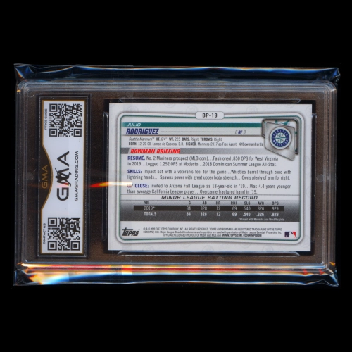 Julio Rodriguez 2020 Bowman Prospect Mariners Gem MT 10