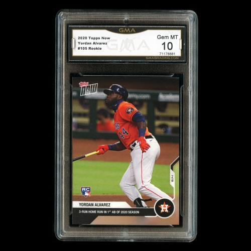 Yordan Alvarez RC 2020 Topps Now Rookie Astros #105 Gem MT 10