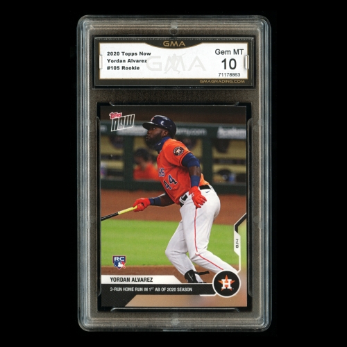 Yordan Alvarez RC 2020 Topps Now Rookie Astros #105 Gem MT 10