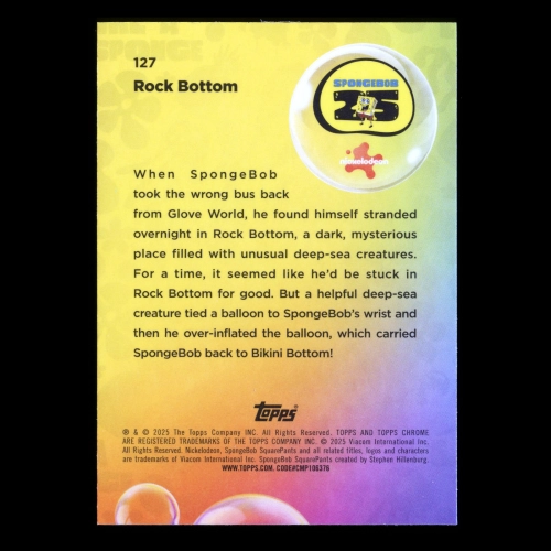 Rock Bottom 2025 Topps Chrome SpongeBob 25th Anniv.  