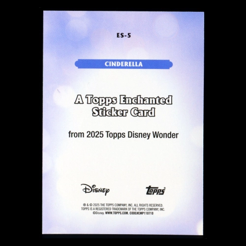 Cinderella 2025 Topps Disney Wonder Sticker Cinderella