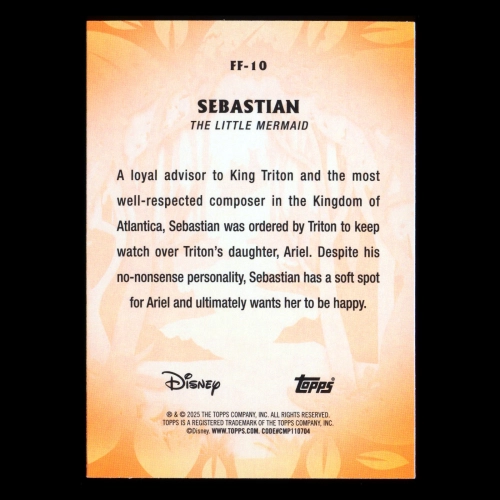 Sebastian 2025 Topps Disney Wonder Furry Friends The Little Mermaid