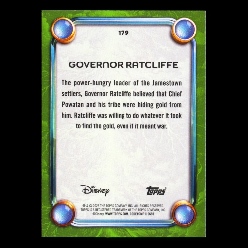 Governor Ratcliffe 2025 Topps Disney Wonder Villain Pocahontas