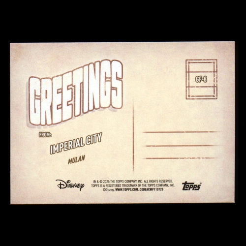 Imperial City 2025 Topps Wonder Greetings From Mulan