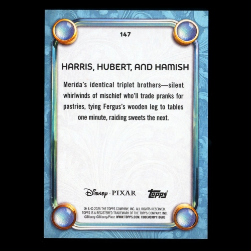 Harris, Hubert, and Hamish 2025 Topps Wonder Purple Foil Brave 64/99