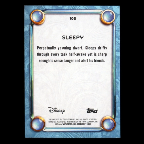 Sleepy 2025 Topps Disney Wonder Snow White and the Seven Dwarfs