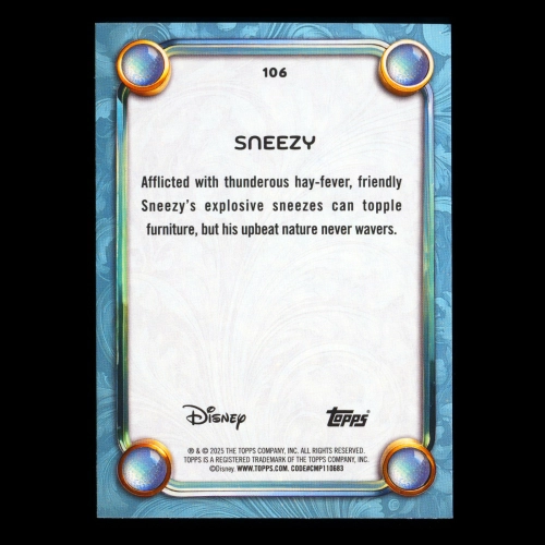 Sneezy 2025 Topps Disney Wonder Snow White and the Seven Dwarfs