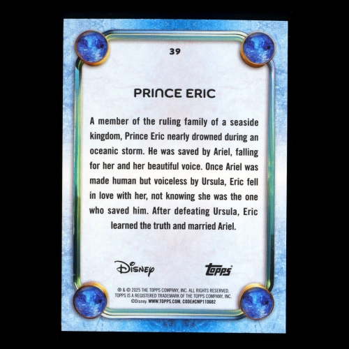 Prince Eric 2025 Topps Disney Wonder The Little Mermaid