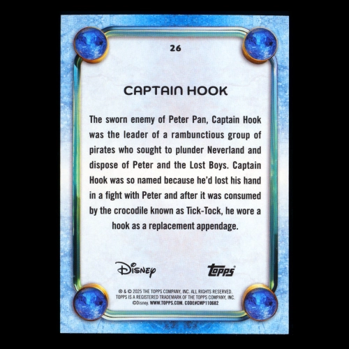 Captain Hook 2025 Topps Disney Wonder Peter Pan