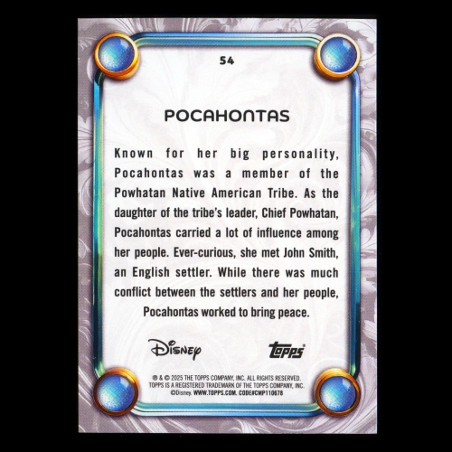 Pocahontas 2025 Topps Disney Wonder Pocahontas
