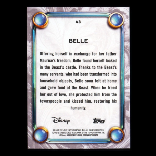Belle 2025 Topps Disney Wonder Beauty and the Beast