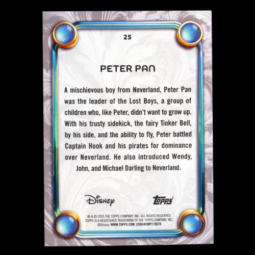 Peter Pan 2025 Topps Disney Wonder Peter Pan