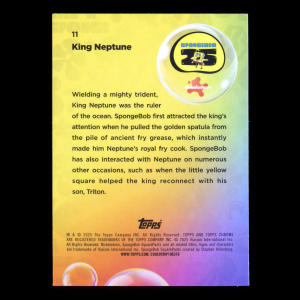 King Neptune 2025 Topps Chrome Green Refractor SpongeBob 25th Anniv.